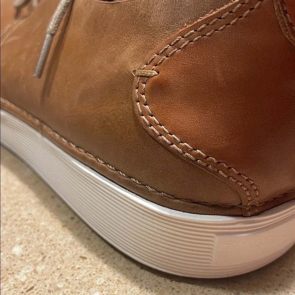 Johnston & Murphy Chestnut Brown Leather Derby Sneakers